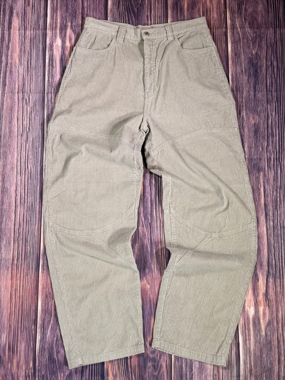 Men’s Vintage Carpenter 90s/Y2K Sideout Thick Tan Corduroy Baggy Skater Pants